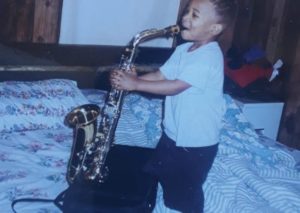 man playing saxophone