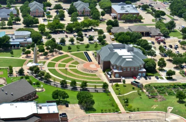 Arial view of Old Town Coppell area