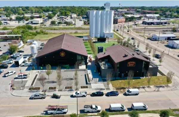 Arial view of Rollertown Beerworks