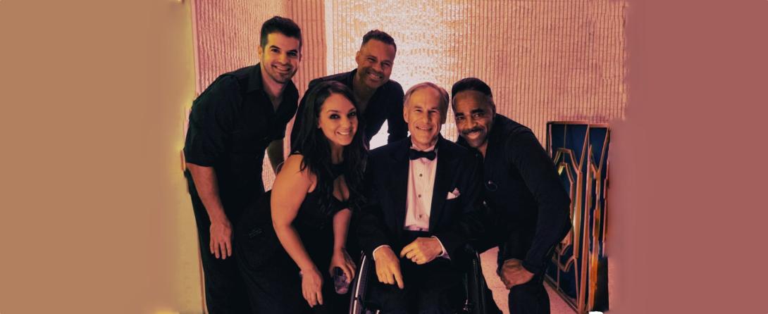 Members of Emerald City Band with some guy