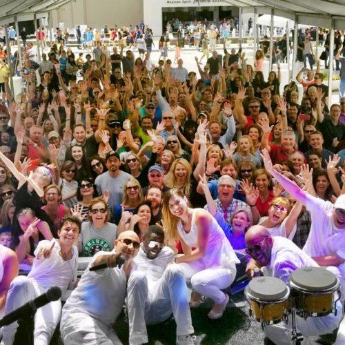 Band in front of crowd