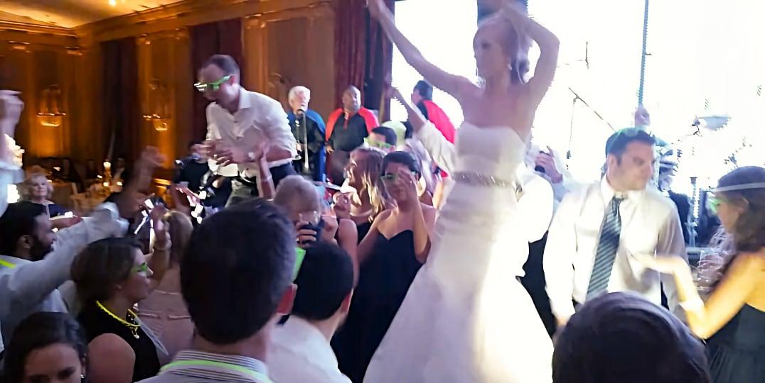 Bride dancing at a party